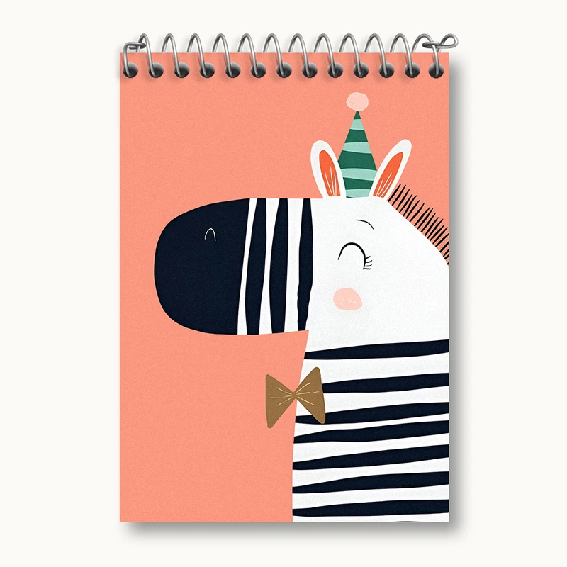 دفتر یادداشت 50 برگ خندالو طرح گورخر کیوت کد N4727