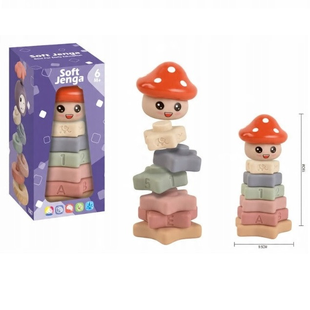 بازی آموزشی مدل Soft Jenga طرح برج هوش قارچی کد 1088