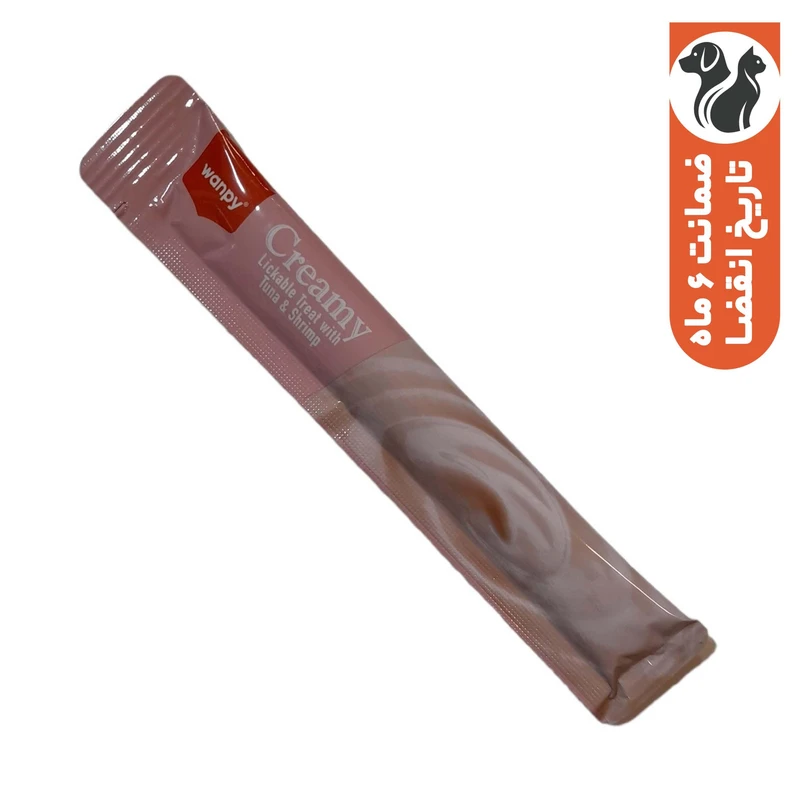 بستنی گربه ونپی ماهی تن و میگو مدل خامه ای وزن 14 گرم