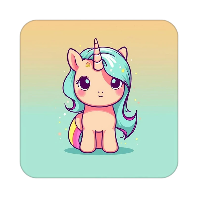 زیر لیوانی کاکتی طرح اسب تک شاخ و یونیکورن مدل mp29608