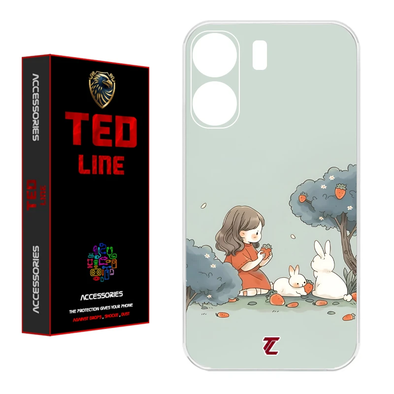 کاور تدلاین طرح دختر و خرگوش کد 1228 مناسب برای گوشی موبایل شیائومی Redmi 13C / Poco C65