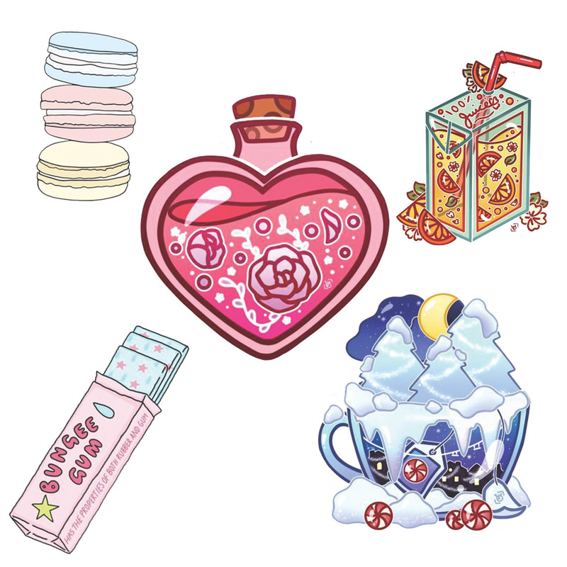 استیکر تزئینی موبایل و تبلت مدل تنقلات کد 2801 مجموعه 5 عددی