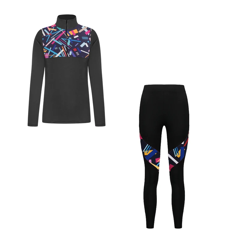 ست تی‌شرت و لگینگ ورزشی زنانه مدل 276-1401