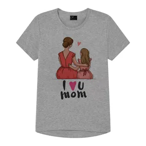 تی شرت دخترانه مدل مادر کد J93 رنگ طوسی