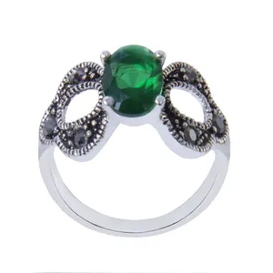 انگشتر نقره زنانه  بازرگانی میلادی مدل کوارتز کد AW_118