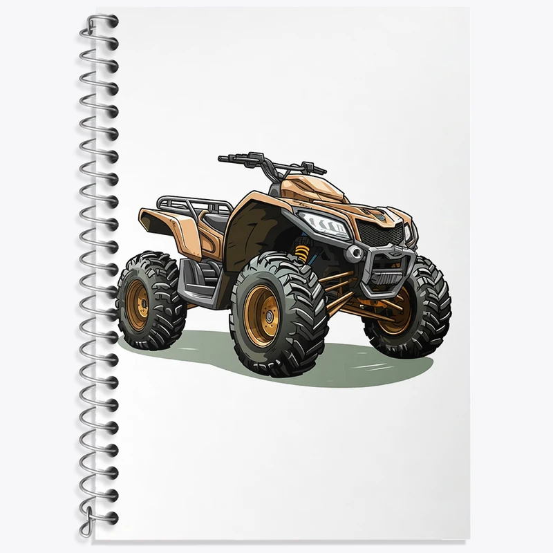 دفتر زبان 50 برگ خندالو مدل سه خط طرح موتور چهار چرخ کد 37089