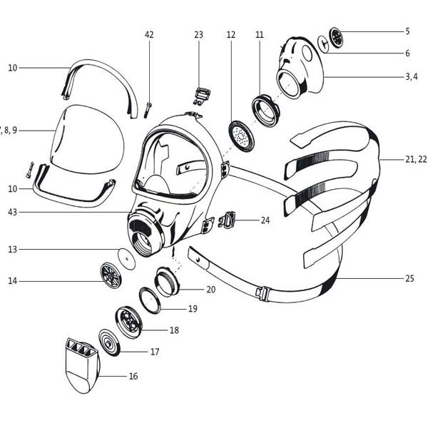 ماسک ایمنی ام اس ای مدل MSA S3