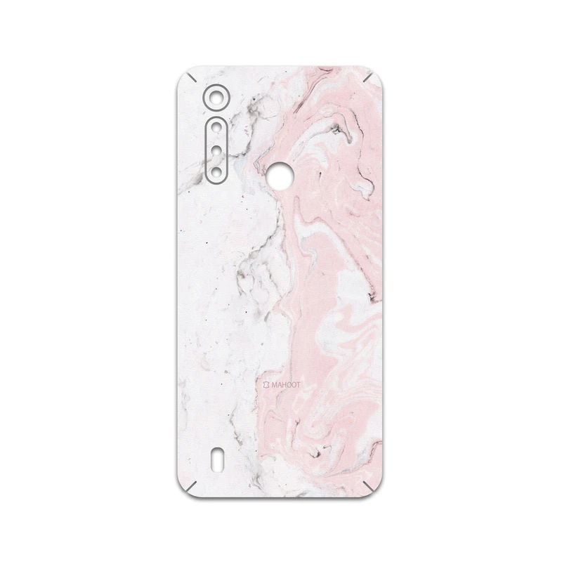 برچسب پوششی ماهوت مدل Blanco-Pink-Marble مناسب برای گوشی موبایل موتورولا Moto e6 Plus
