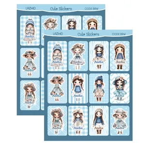 برچسب لاژید مدل اسم آندیا طرح دختر کارتونی بسته 2 عددی