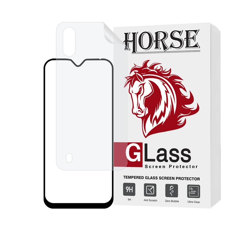 محافظ صفحه نمایش شفاف هورس مدل CERAMICNANOHO مناسب برای گوشی موبایل سامسونگ Galaxy A01 / Galaxy M01 به همراه محافظ پشت گوشی هیدروژل
