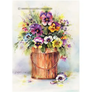 کارت پستال اهورا مدل نقاشی آبرنگ گل کد: A-3181 بسته 25 عددی 