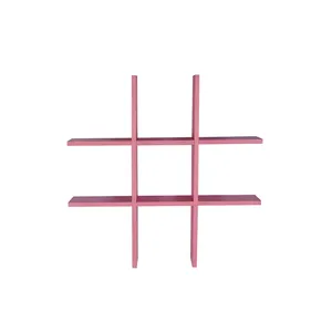 طبقه دیواری مدل شطرنجی کد TOP-SHELF-PINK-DLGHT-278