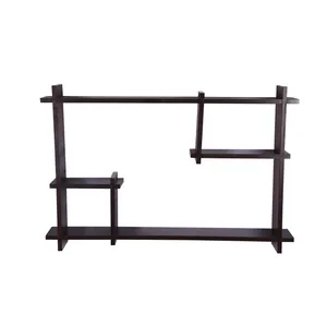 طبقه دیواری مدل پنجره ای کد TOP-SHELF-BROWN-DLGHT-279