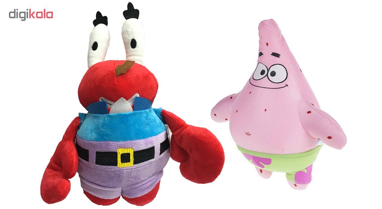 عروسک طرح پاتریک و خرچنگ مدل Spong Bob Family مجموعه 2 عددی