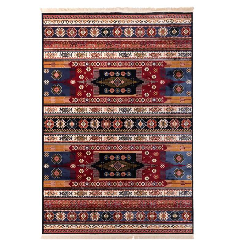 گبه ماشینی دنیای فرش کد 502S زمینه سرمه ای