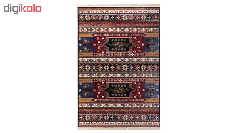 گبه ماشینی دنیای فرش کد 502S زمینه سرمه ای