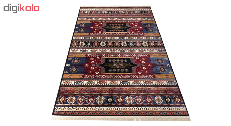 گبه ماشینی دنیای فرش کد 502S زمینه سرمه ای
