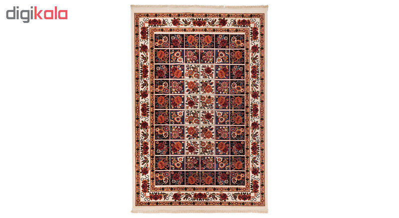 گبه ماشینی دنیای فرش کد 539K زمینه کرم