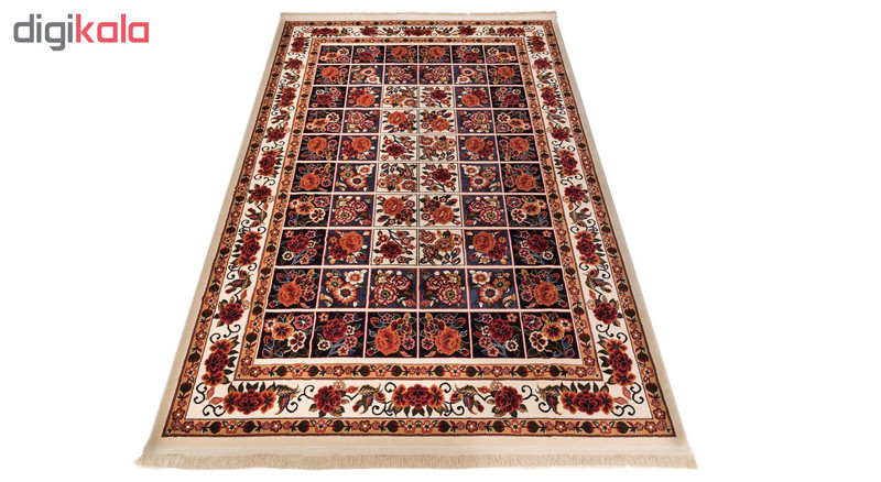 گبه ماشینی دنیای فرش کد 539K زمینه کرم