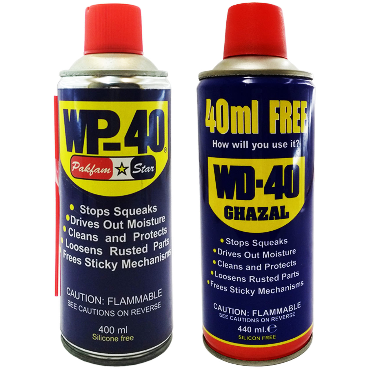 پک اسپری روان کننده و زنگ بر پاکفام و غزال مدل WD-WP- 40 حجم 400 میلی لیتر بسته 2 عددی
