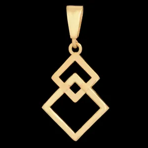 آویز گردنبند طلا 18 عیار زنانه طلای مستجابی مدل مربعی کد LV1