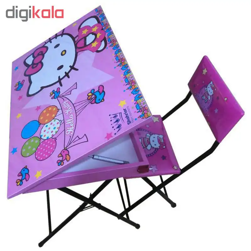 میز تحریر باکسدار و صندلی تاشو شهریار طرح کیتی