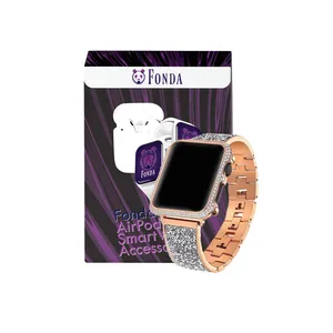 بند فوندا مدل سواروفسکی مناسب برای اپل واچ 41 میلی متری