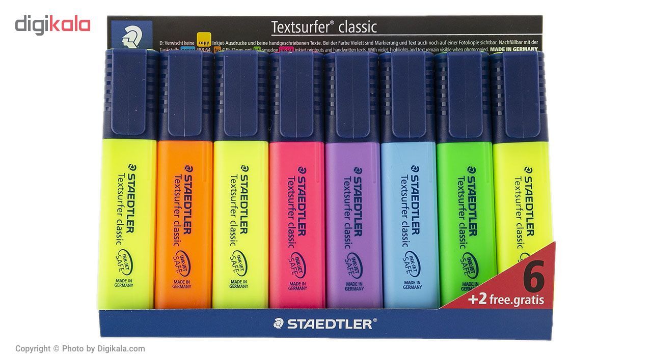 ماژیک علامت گذار استدلر مدل Textsurfer Classic بسته 8 عددی