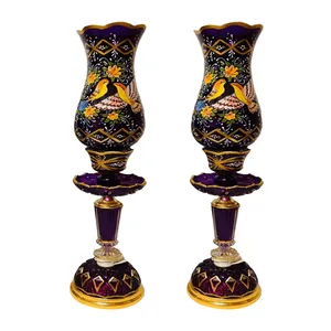 شمعدان طرح گل وپرنده مدل Ah2 بسته دو عددی