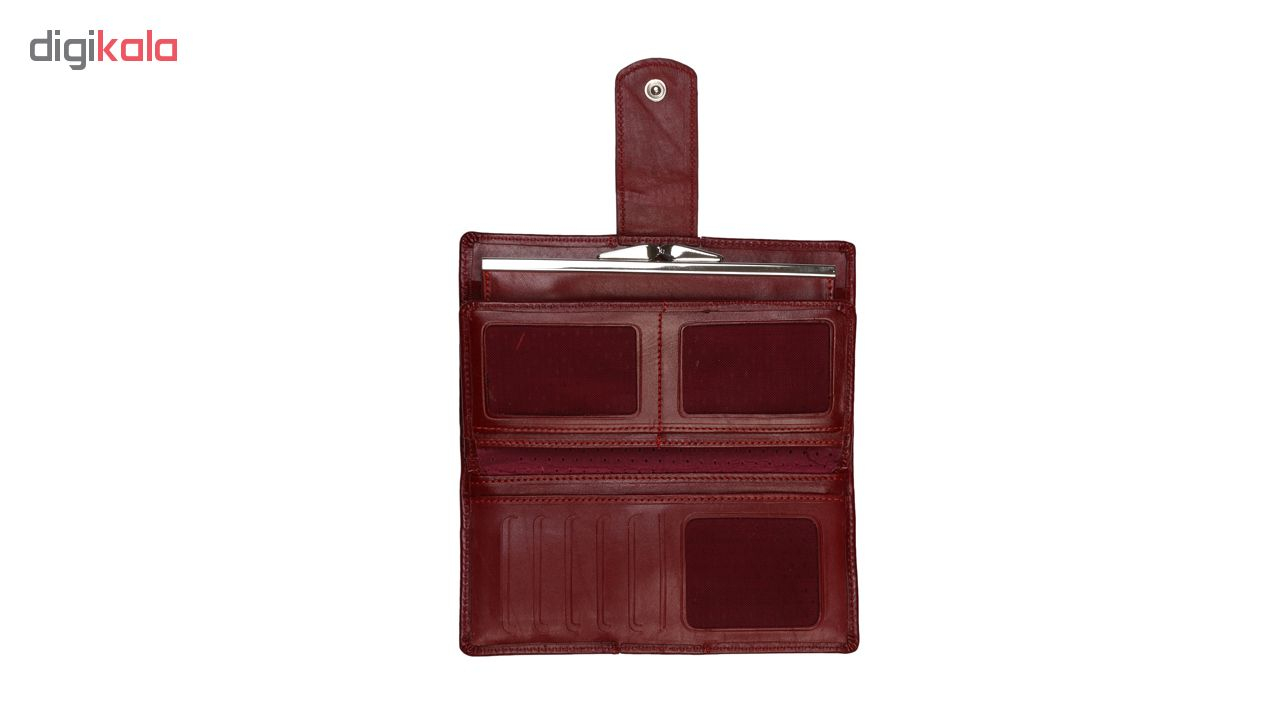 کیف پول زنانه رویال چرم مدل W25-Crimson