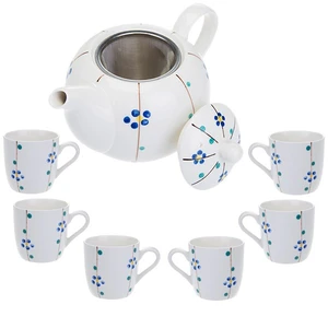 سرویس چای خوری 9 پارچه کوچک طرح گل سان مدل S001-F