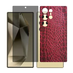 Glass Together model privacy screen protector for Samsung Galaxy S24 Ultra mobile phone with back cover sticker