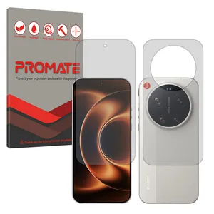 Promate Hydrogel model Transparent Screen Protector for Xiaomi 17 Ultra mobile phone along with the back protector