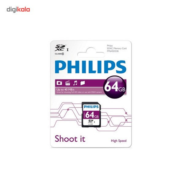 کارت حافظه فیلیپس SD Card 64GB FM64SD55B 1