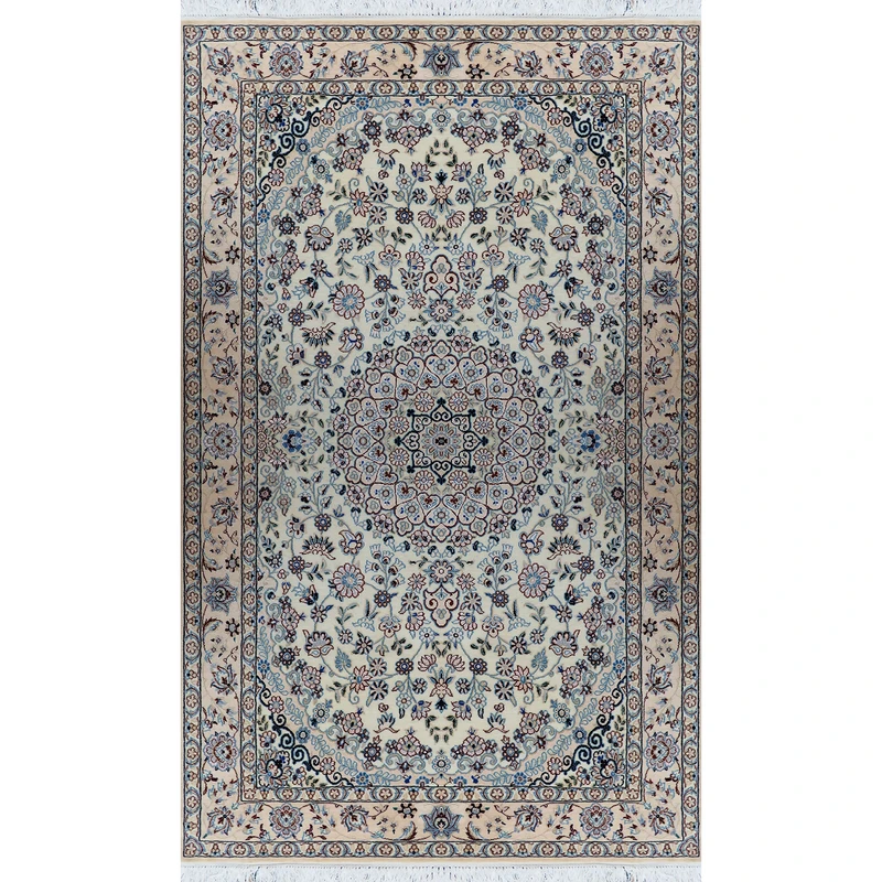 فرش دستبافت سه متری مدل لچک ترنج نائین کد 901