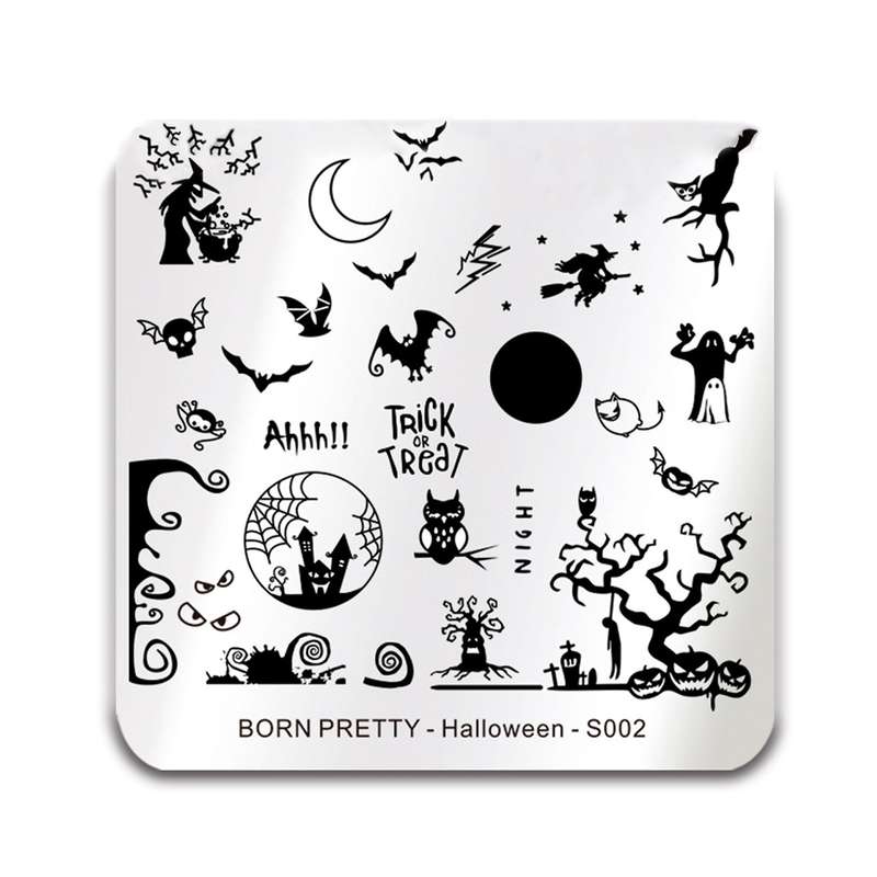 شابلون طراحی ناخن برن پرتی مدل Halloween S002 شابلون طراحی ناخن برن پرتی مدل Halloween S002
