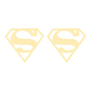 گوشواره طلا 18 عیار زنانه کرابو طرح سوپرمن مدل Kr5268