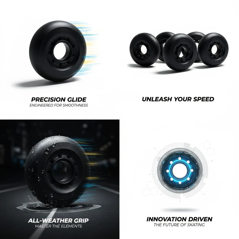 عکس شماره 5 : چرخ اسکیت مدل 72m-f به همراه بلبرینگ بسته 16 عددی