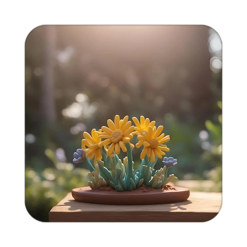 زیر لیوانی کاکتی طرح گل مدل mp16632