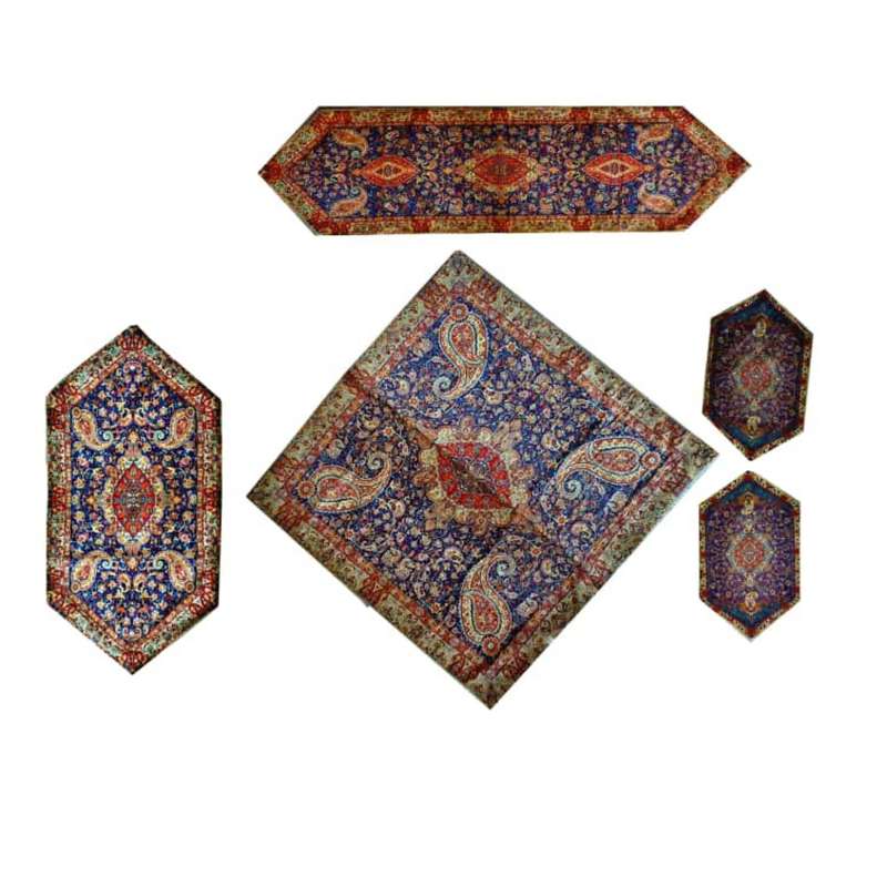ست 5 تکه رومیزی ترمه طرح سالار