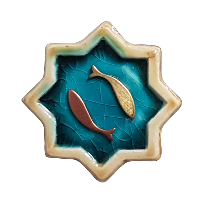 مگنت سفالی طرح حوض ماهی کد YZ28