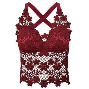 تاپ زنانه ماییلدا مدل گل گلی گیپوری کد 5474-1837