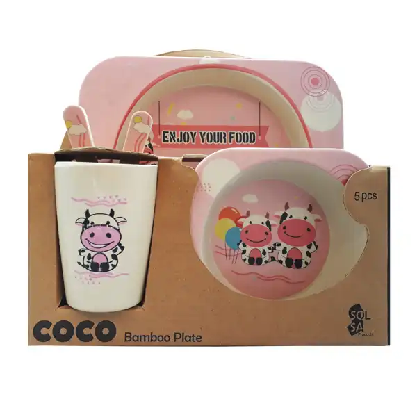 ظرف غذای 5 تکه کودک کوکو بامبو طرح گاو