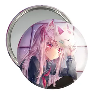 آینه جیبی خندالو مدل دختر انیمه ای  کد 18027