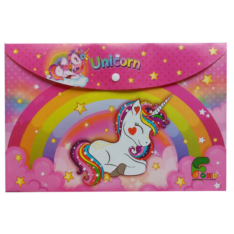 پوشه دکمه دار فاند مدل فانتزی طرح اسب تک شاخ