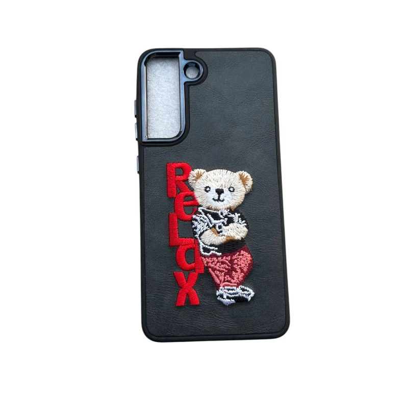 کاور مدل چرم طرح خرس. گلدوزی شده کد Teddy99 مناسب برای گوشی موبایل سامسونگ Galaxy S21 FE