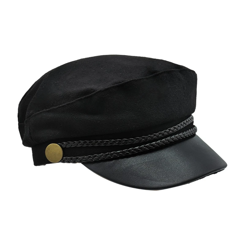 کلاه زنانه مدل کاپیتانی نقاب چرم