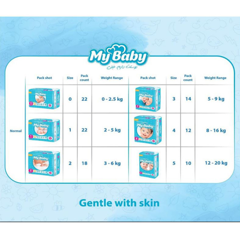 پوشک بچه مای بیبی مدل سری مهربان با پوست سایز 4 چهار بسته 34 عددی