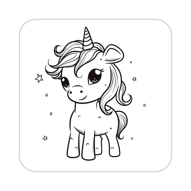 زیر لیوانی کاکتی طرح اسب تک شاخ و یونیکورن مدل mp30424