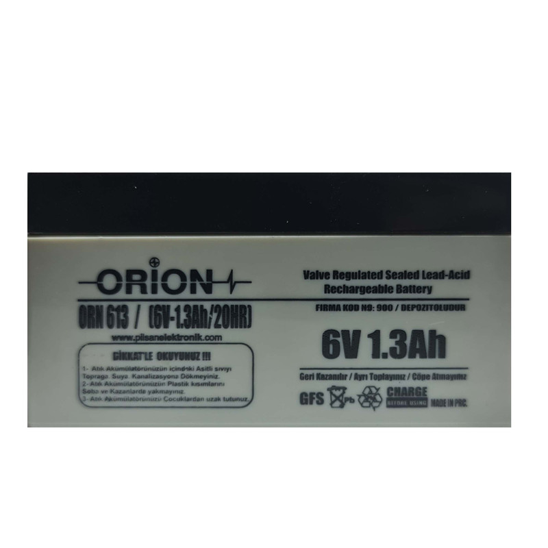 باتری سیلد اسید 6 ولت 1.3 آمپر ساعت اوریون مدل KSRE-6-1.3